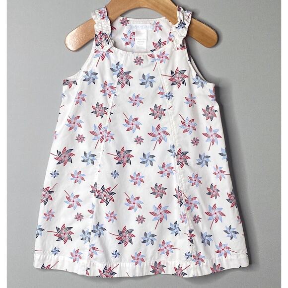Janie & Jack 18-24 Mo Vintage Nantucket Nostalgia Red/White/Blue Pinwheels Dress - Picture 1 of 4